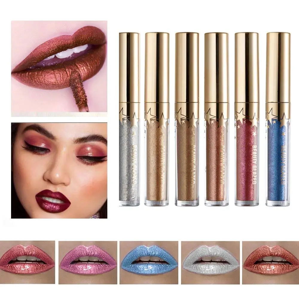 BEAUTY GLAZED Мерцающая Матовая жидкая помада блеск для губ сексуальные губы набор