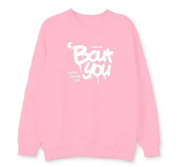 New arrival kpop super junior d&ampe album about you type 2 printing o neck pullover hoodies fashion unisex fleece/thin sweatshirt | Женская