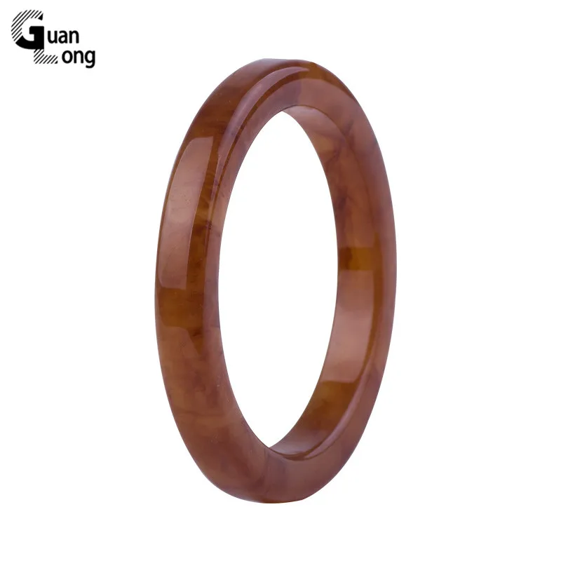 

Guanlong Vintage Fashion Resin Cuff Bracelets Bangles Women Mix Color Acrylic Wide Geometric Bangles Female Simple Charm Jewelry