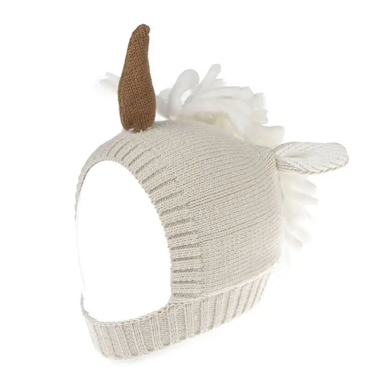 Bnaturalwell New Cute Soft Baby Knitted Hat Ear Care Warm Wool Unicorn Infant Cap Toddler Girl Boy Accessories H077S | Детская одежда и