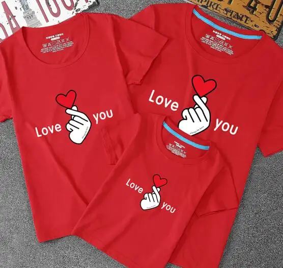 Зеленый Одинаковые комплекты для семьи футболки с надписью «love» Одежда для мамы и дочки платье для мамы и дочки футболки для папы и сына, одежда 4XL 5XL - Цвет: Зеленый
