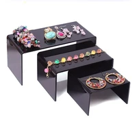 hot sale clear black jewelry display stand toy mobile wallet shoes bracelets display plexiglass 3pcslot necklace earring shelf