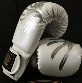 Silver Мужские боксерские перчатки Спортивные Бои из искусственной кожи Перчатки MMA UFC тренировочные защитные перчатки подростковые Санда тайские Боксерские перчатки для поезда 6 8 10 12oz - Цвет: Silver