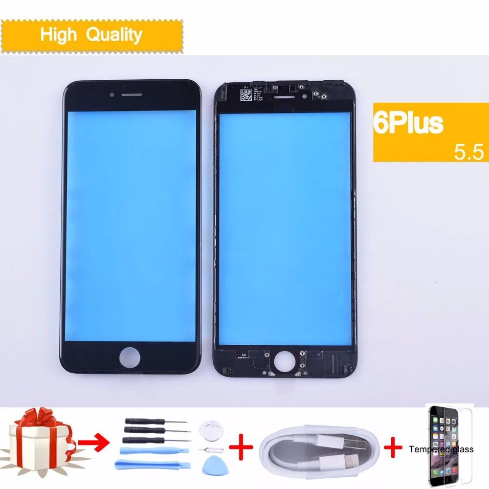 For iPhone 6 Plus 6Plus A1522 A1593 A1524 Front outer glass Touch Screen Digitizer GLASS Lens panel LCD with frame bezel | Мобильные