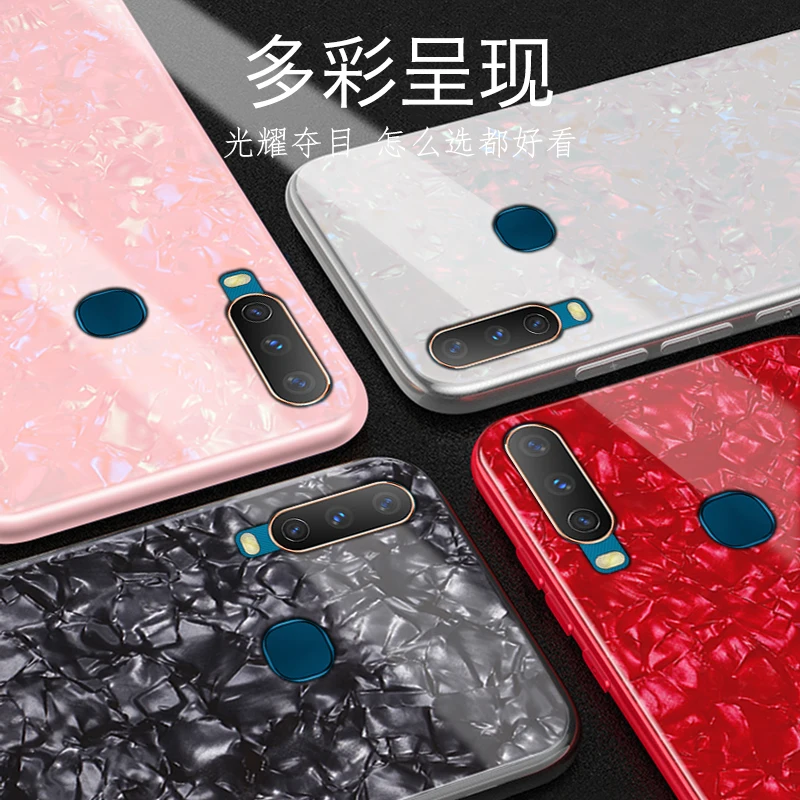 For Vivo Y15 2019 Y 15 Case Luxury Tempered Glass Hard Back Cover Soft Frame Shockproof Phone Skin |