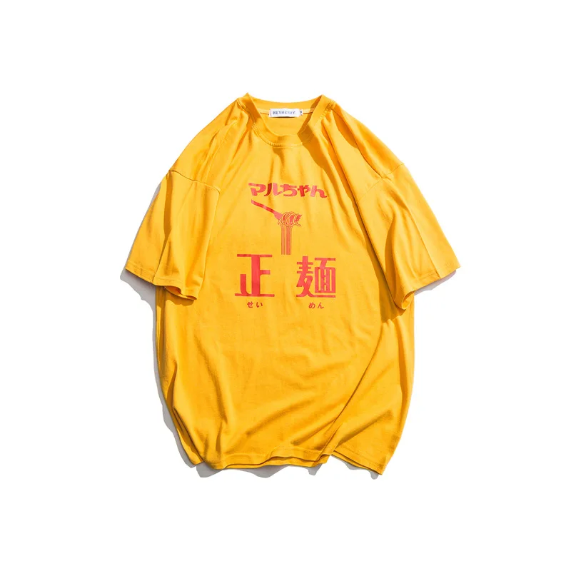 

Chinese Character Style Loose Couple Short-sleeved T-shirt 2019 New Tide Couple Oversize Male Tee