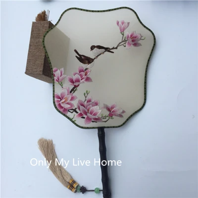 Персонализированные шелковые вееры для свадебного украшения веер ручной двойной вышивки ткани Подарочный веер традиционное черное дерево ручка Китайский веер - Цвет: style24