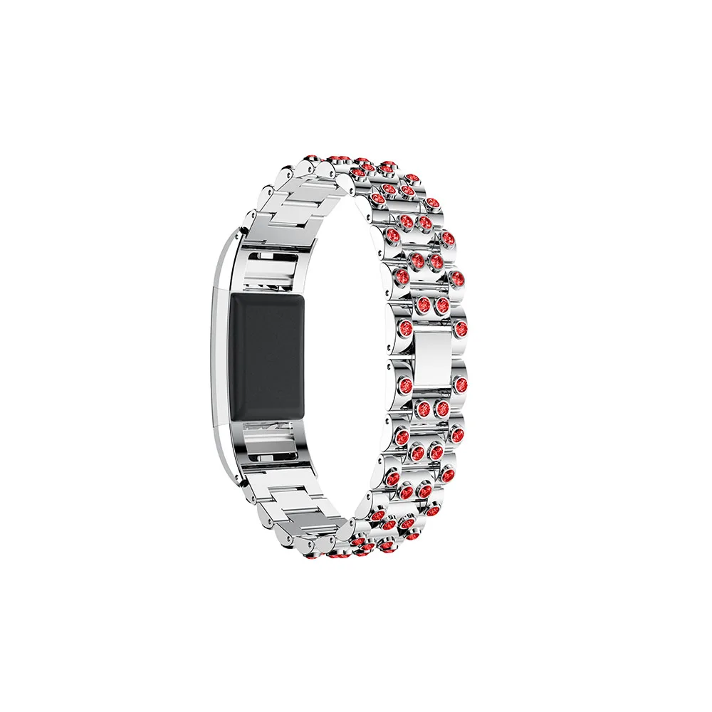 Модный металлический ремешок со стразами для Fitbit Charge 2 браслет сменный из