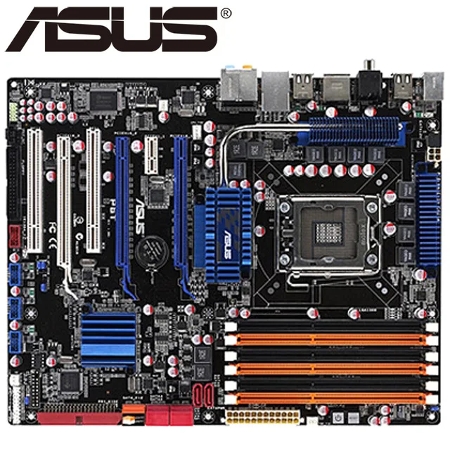 Оригинальная настольная материнская плата для ASUS P6T DDR3 LGA 1366 24 ГБ USB2.0 X58 бесплатная