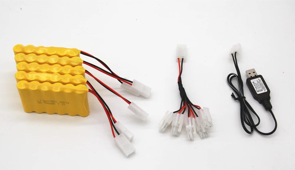7 2 v 700mah AA NI CD Батарея с Зарядное устройство набор для электрическая игрушечная