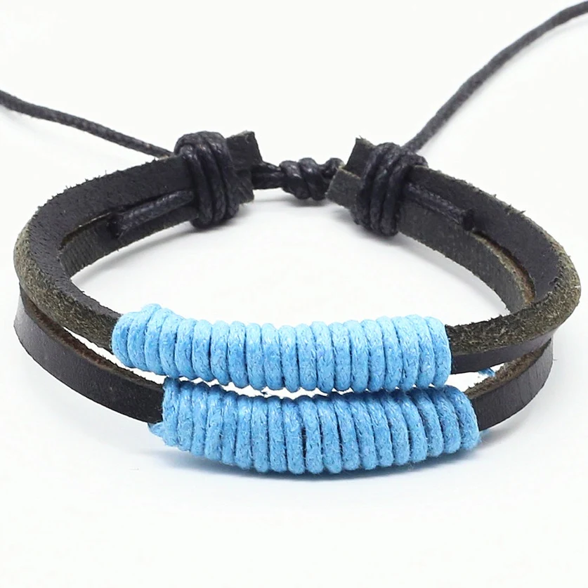 Синий винтажный Ретро Повседневный плетеный желтый веревочный Плетеный мужской