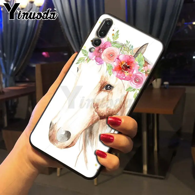 Yinuoda Лошадь Животное черный мягкий чехол силиконовый для телефона huawei p20lite nova3i