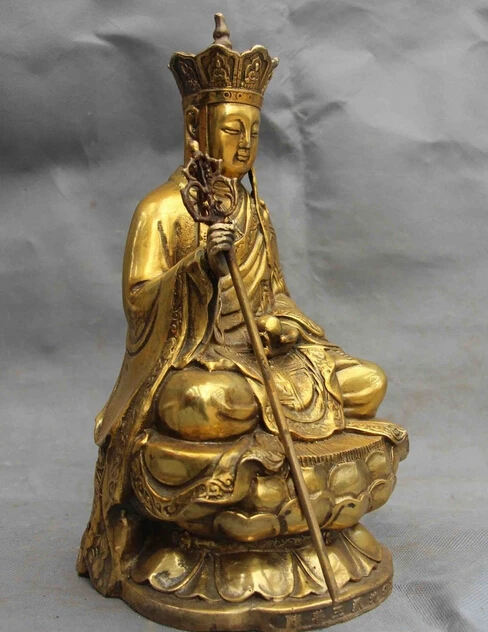 Китайский буддизм медный бронзовая позолота дзизо Рохан буддийские монах статуя