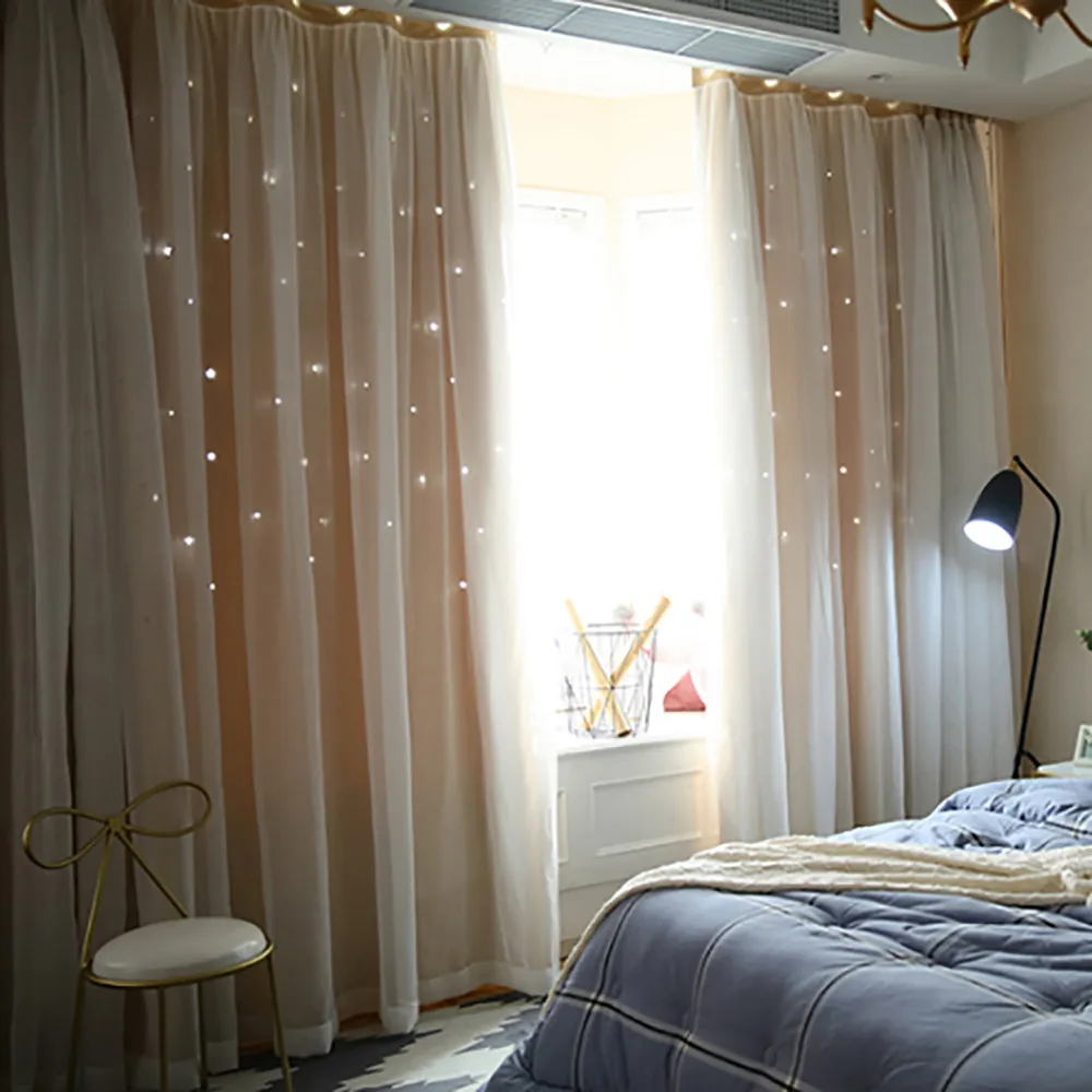 2019 звездное небо Прозрачный современный штора тюль для обработки окон Тюль с