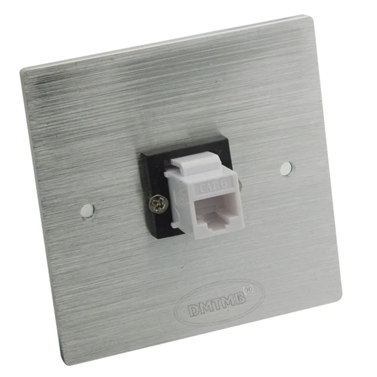 Сетевая металлическая алюминиевая настенная пластина RJ45 с одним портом|wall
