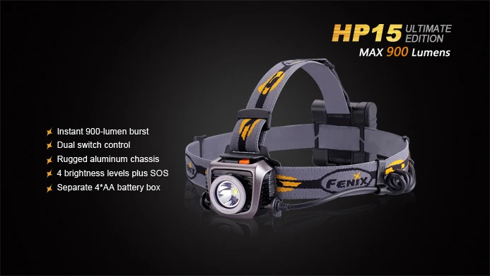 2015 Новинка Fenix HP15 UE Cree XM-L2 светодиодный налобный фонарь 900 люмен + бесплатная
