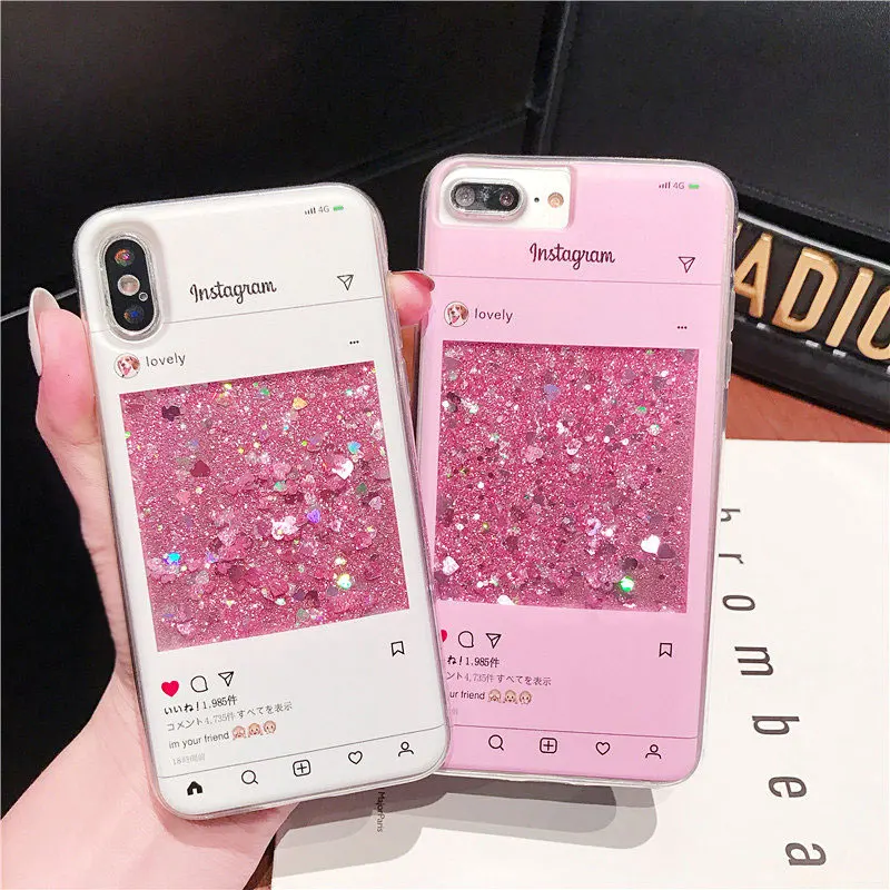 Прозрачный чехол для телефона FQYANG Peach Blossom с рисунком динамического жидкого