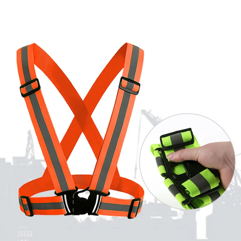 Chaleco Reflectante Cycling Straps Reflective The Adjustable Fluorescent Security Night Vest Green Equipment |