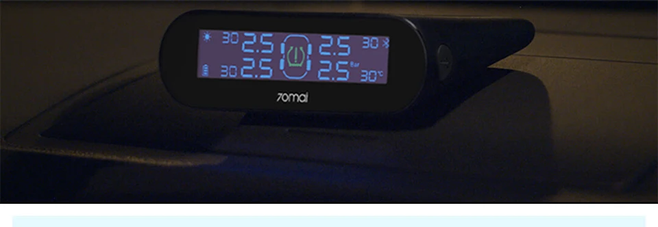 Xiaomi 70mai автомобильный Калибр датчик TPMS Тестер давления в шинах монитор солнечной энергии двойной usb Зарядка 4 Встроенная система датчиков сигнализации