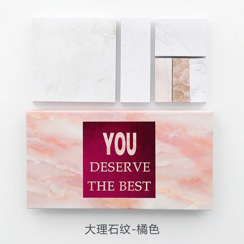 Orange Marble Fromthenon мрамор Kawaii Липкие заметки набор коробка посылка украшения офиса аксессуары для планировщика блокнот-стикер Подарочные канцелярские товары - Цвет: Orange Marble