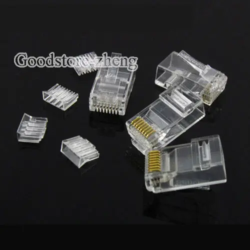 

50PCS/LOT Hi-Quality Crystal CAT6 RJ45 Plug Network Connector-Two parts
