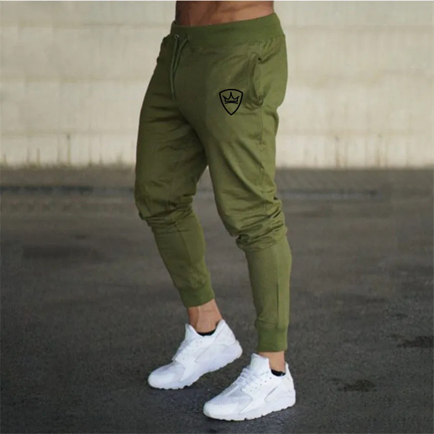 Army green Летние новые модные тонкие брюки, мужские повседневные брюки для бега, бодибилдинга, фитнеса, пота, ограниченное время, мужские спортивные штаны - Цвет: Army green