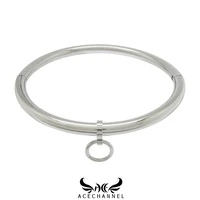 acechannel polished shining solid stainless steel slave collar lockable torque choker necklace fetish wear jewelry