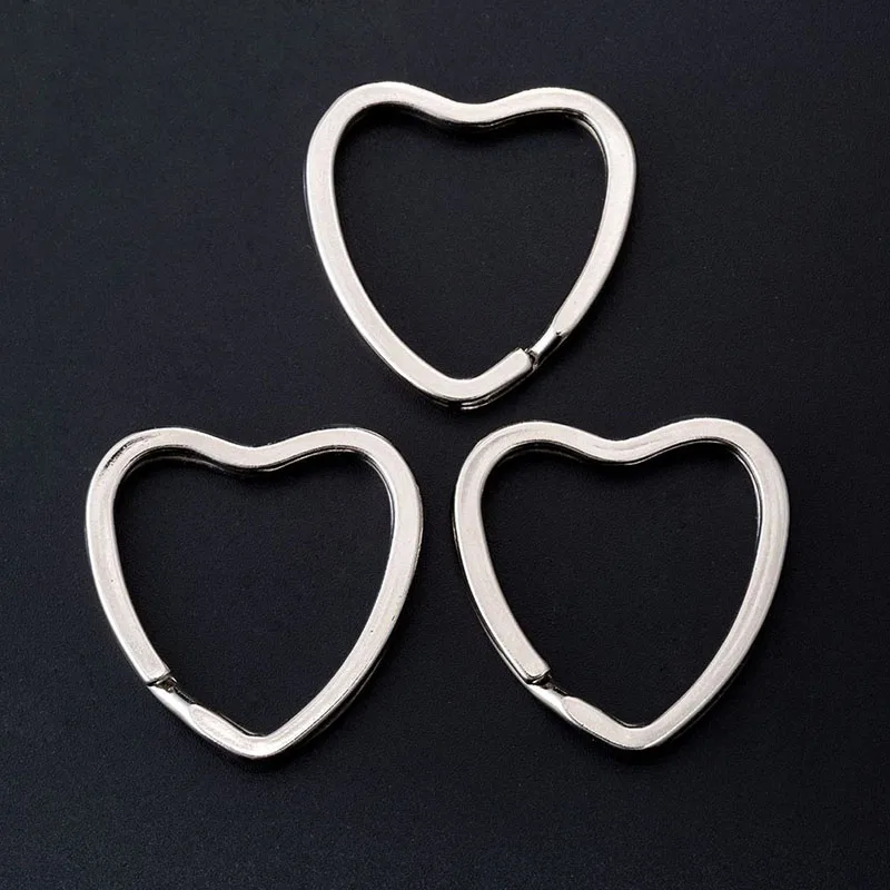 10PCS/lot Silver Color DIY Heart Metal Key Holder Split Rings Keyring Keychain Hoop Loop | Украшения и аксессуары