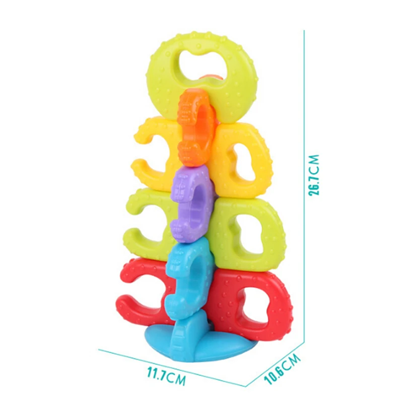 

New Colorful Jenga Toys Silicone Baby Teething Chew Charms Baby Teehter Teeth Gift Toys BPA Free DIY Baby Teething