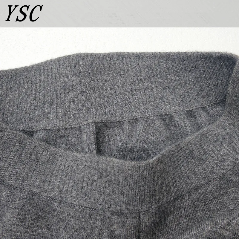 YUNSHUCLOSET новый стиль мужские кашемировые шерстяные теплые брюки трикотажные