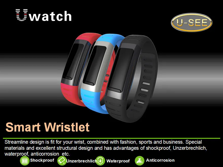 NEWEST U9 Watch Bluetooth Pedometer Calories Calling ID And Vibration Smart Band For Android Sumsang Phones With Retail Package |