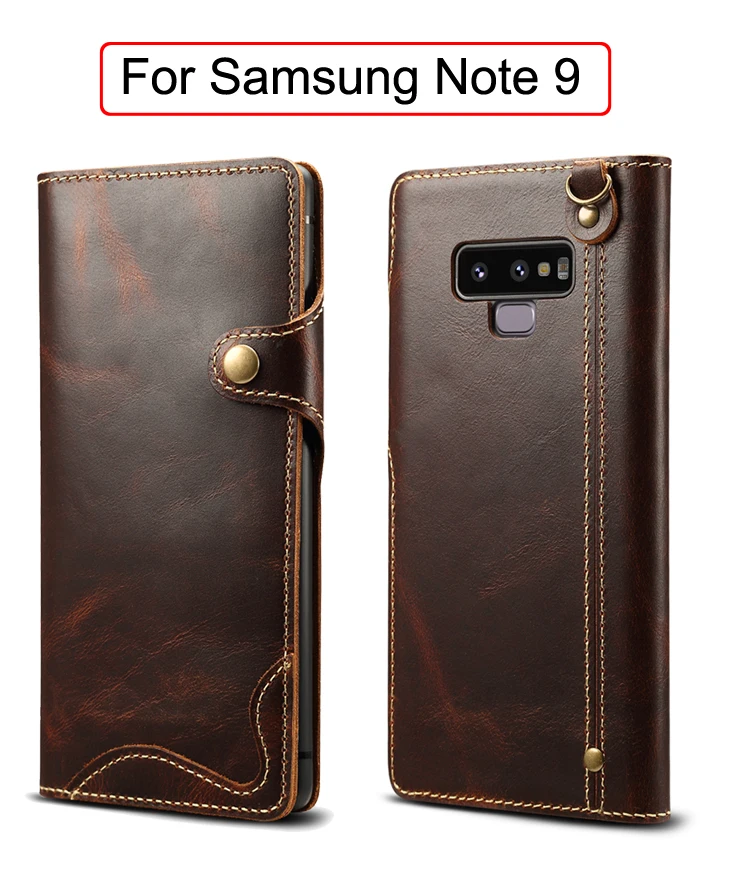 Чехол из натуральной коровьей кожи для huawei iphone samsung Galaxy Note 10 Pro 8 9 S10 5G S10E S9 S8 Plus Бумажник откидная крышка ремень сумка