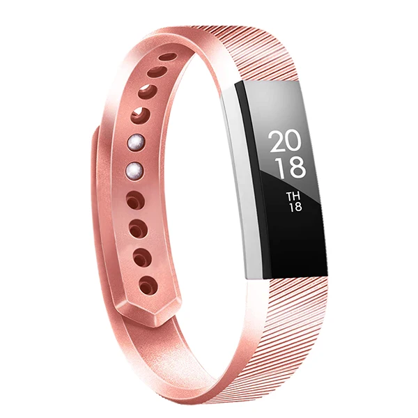 Rose Gold Розовое золото смарт часы ремешок для Fitbit Alta оснастки дизайн Мягкий ТПУ сменный ремешок на запястье для Fitbit Alta HR маленький большой - Цвет: Rose Gold