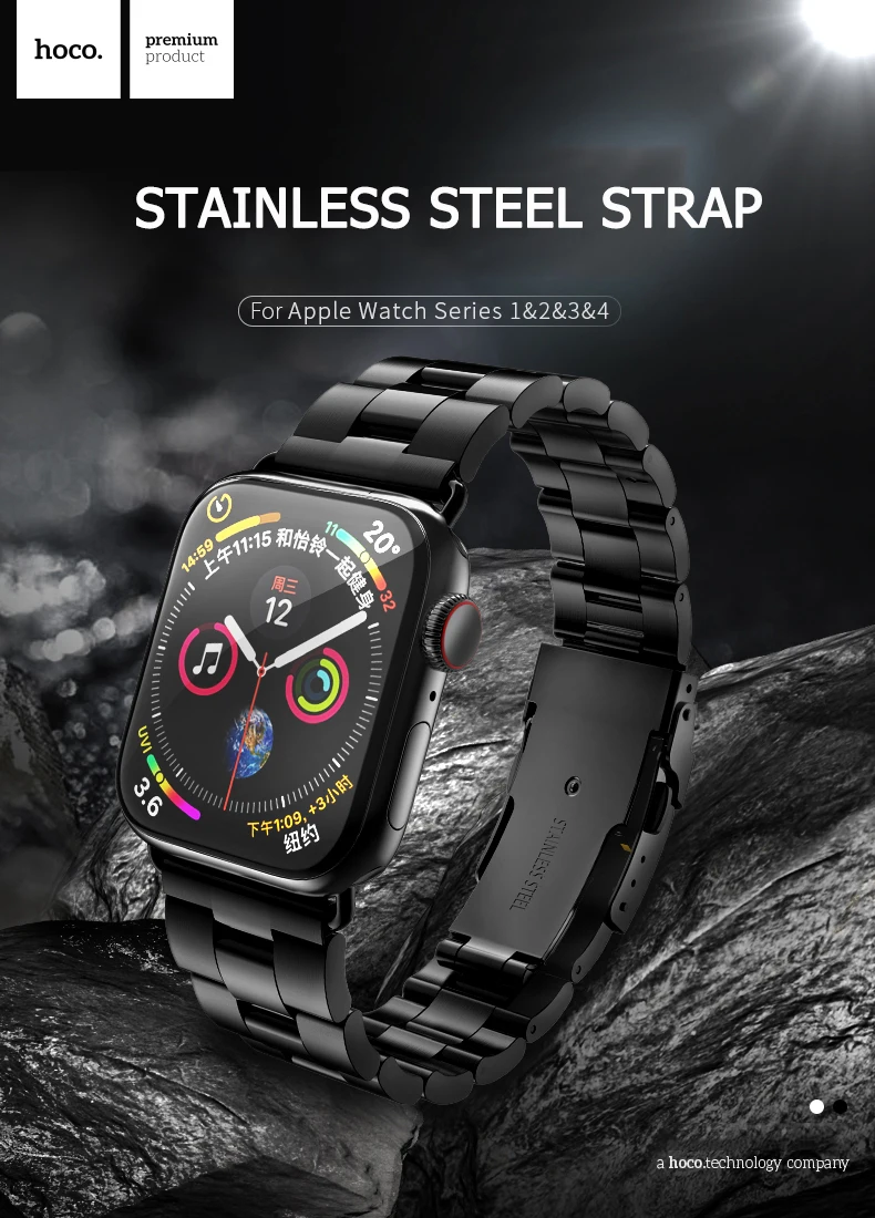 Браслет HOCO для мужчин стальной ремешок совместимый с Apple Watch Series 5 4 3 2 1 аксессуары