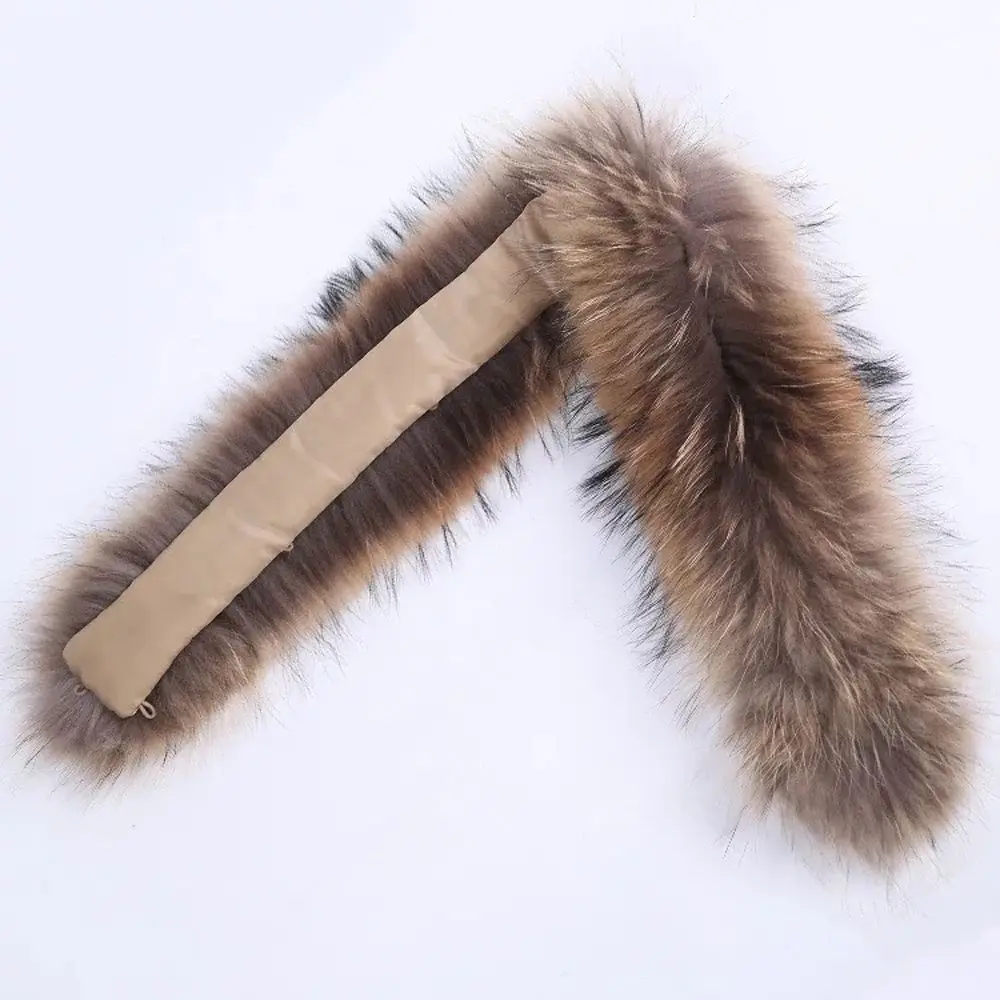 2018 Модный зимний теплый шарф с воротником из натурального меха енота 100% меховая