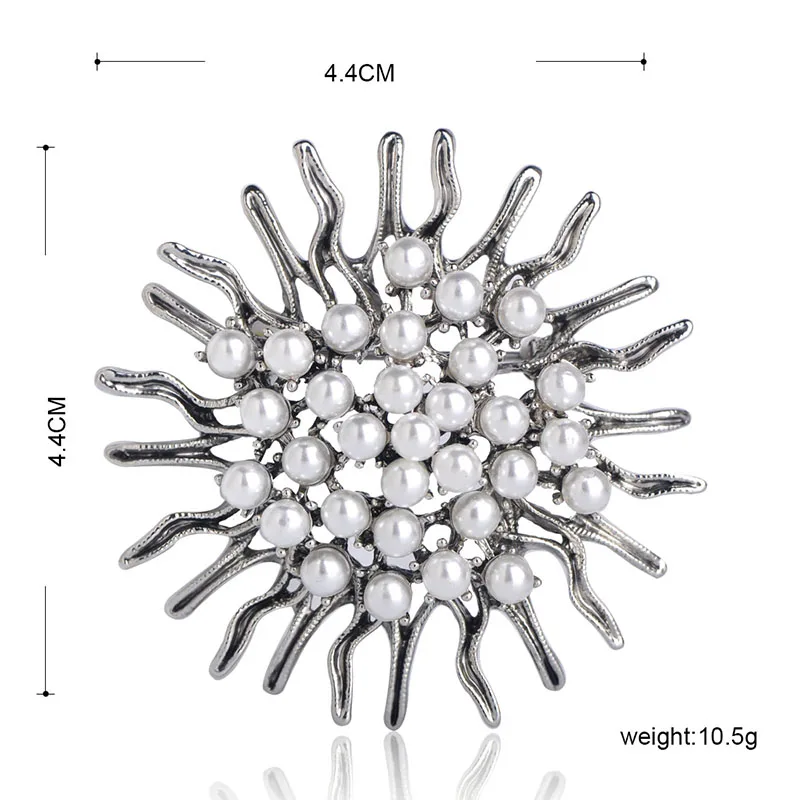Броши Funmor с имитацией жемчуга и подсолнуха для женщин аксессуары платьев шарфов