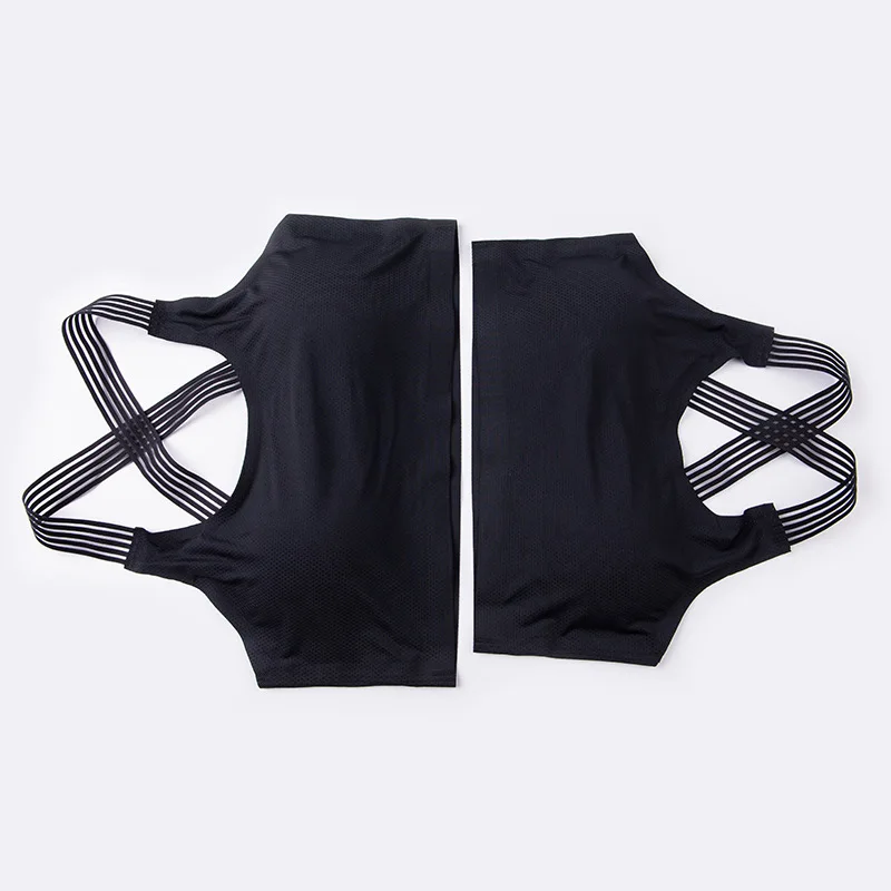 CHRLEISURE размера плюс женский спортивный бюстгальтер дышащая сетка без