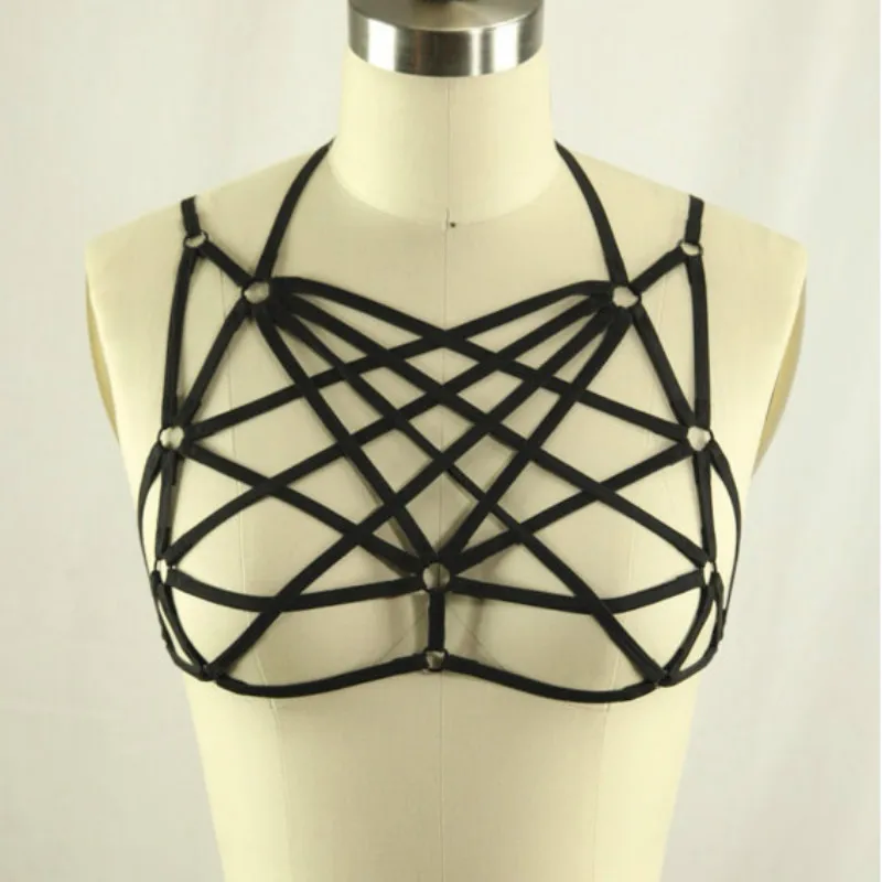Новинка 2017 пастельный Готический сетчатый нагрудный ремень бюст бандаж о