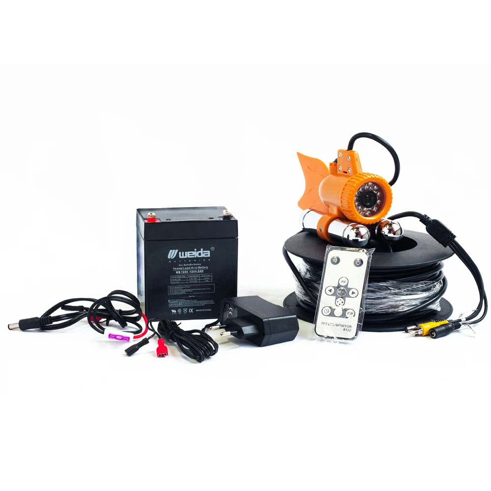 Цена (1 комплект) 50 м кабель 7 дюймов TFT-ЖК цветной экран HD 600TVL CMOS 24 белая ИК светодиодсветильник ка Водонепроницаемая камера для подводной рыбалки