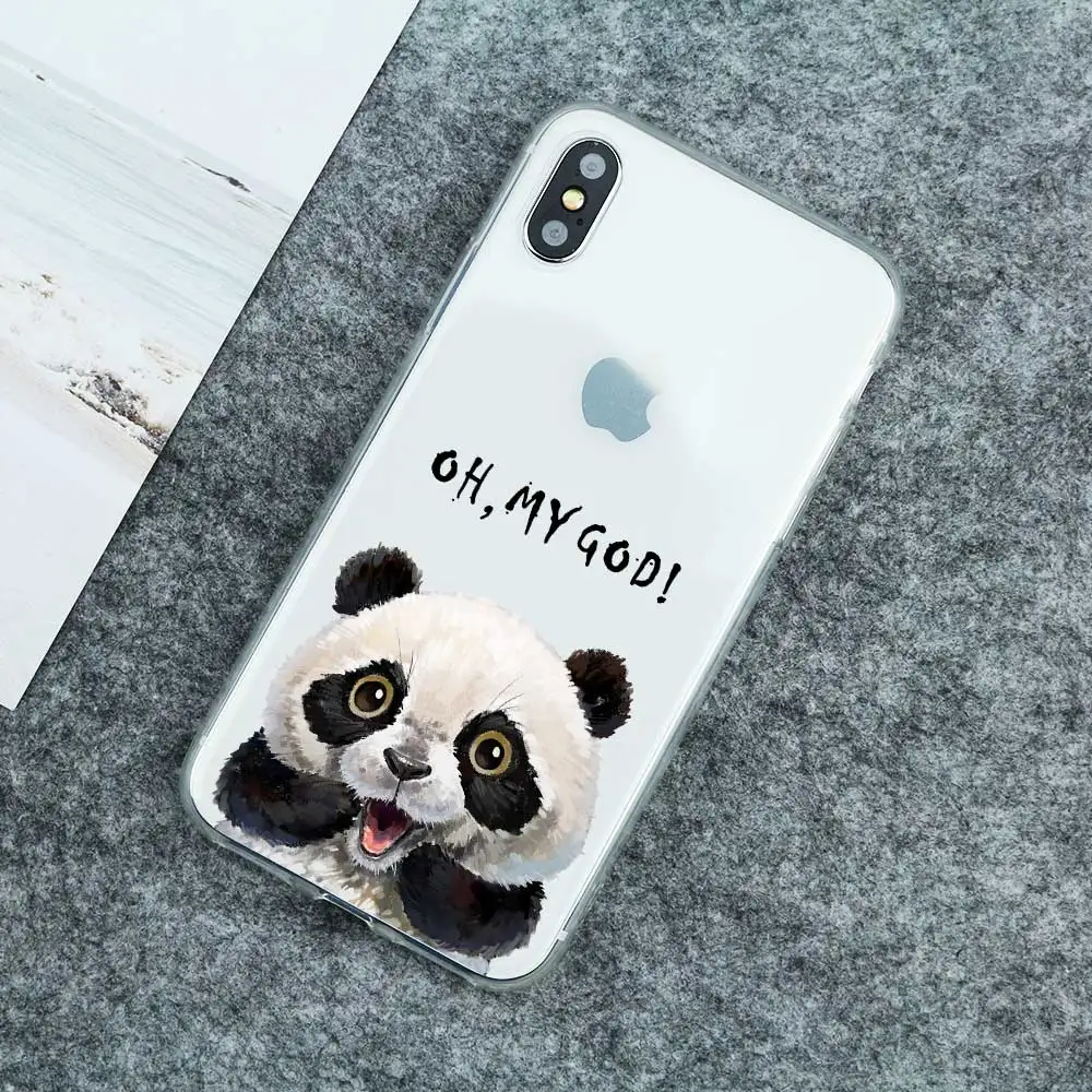 Чехол для Телефона iphone X 7 8 6 6s plus 5 5s SE Забавный животный милый защитный чехол