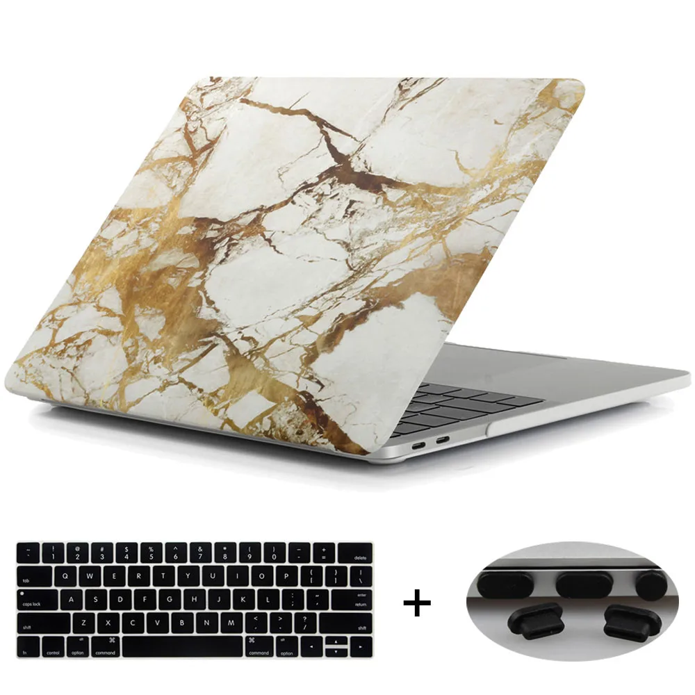 Жесткий чехол Redlai для Macbook Air Pro retina 11 13 15 New Pro 13 15 Touchbar чехол для ноутбука - Цвет: Marble Gold