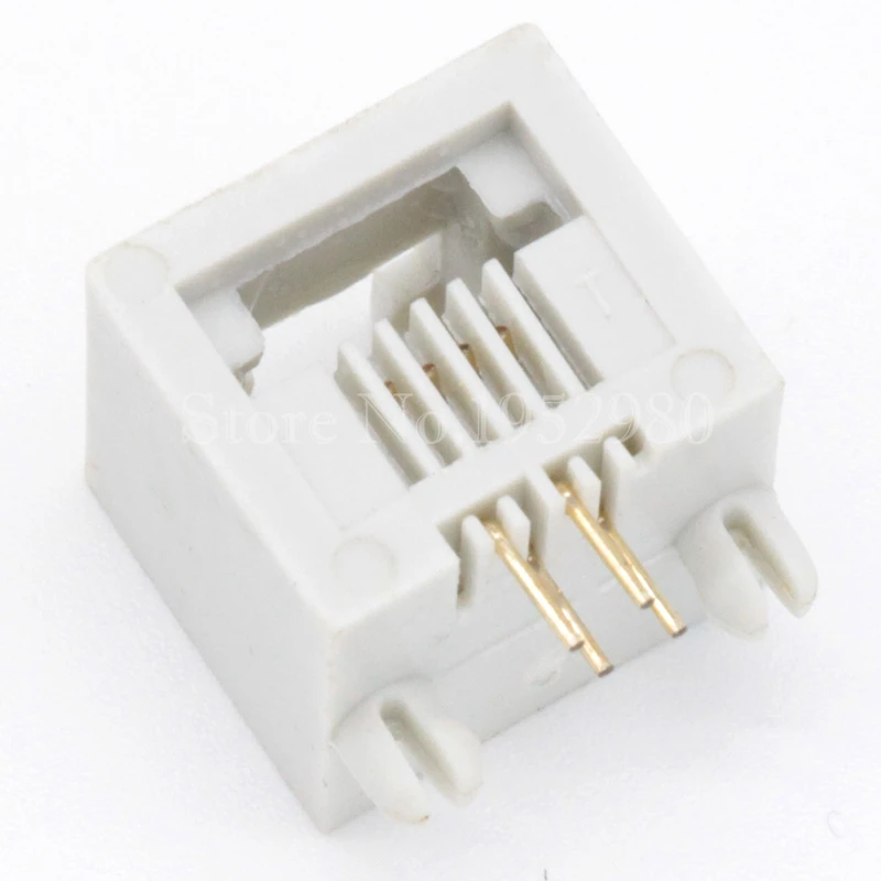 20PCS/LOT RJ45 Phone Jack 6P4C Female Ethernet Plug 55A 6Pins with Brim White | Обустройство дома