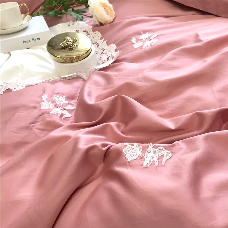 2018 элегантное постельное белье с вышивкой из египетского хлопка комплект