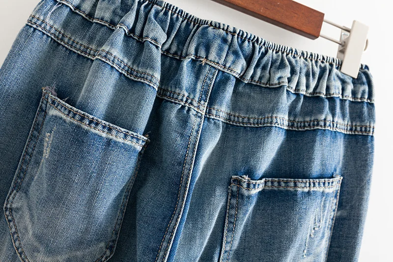 2019 плюс Размеры Для женщин джинсы Летняя одежда модная Повседневное свободные