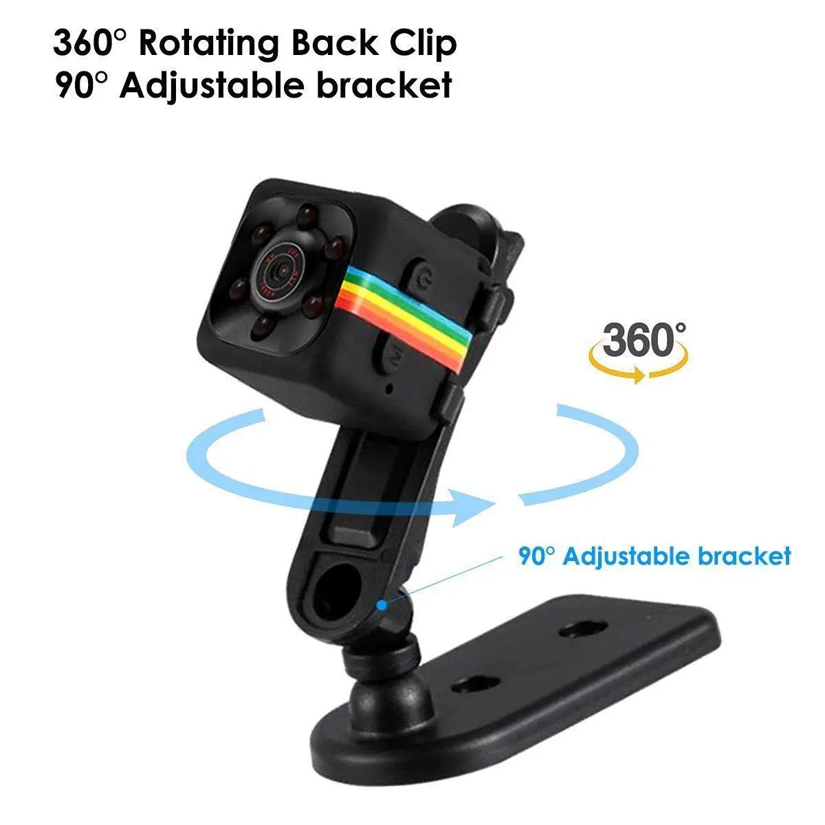 SQ11 FHD 1080P Мини Видеорегистраторы для автомобилей Камера Dash Cam ИК светодиодный