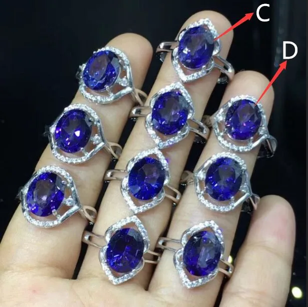 

Oval 8x10MM Tanzanite Blue Topaz Crystal Rings for Ladies, 925 Sterling Silver Fine Jewelry Rings Drop Shipping Jewelry