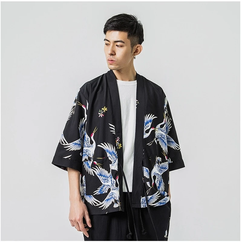Японские кимоно кардиган для мужчин haori yukata мужской самурайский костюм одежда