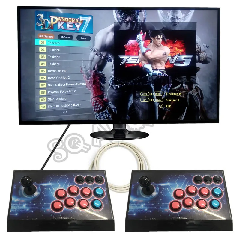 Новейшая игровая консоль RYU для аркадной игры, 3D игры для домашнего использования, могут использоваться дополнительные игры 2263 в 1(10 из 3D игры) pandora box game josytick