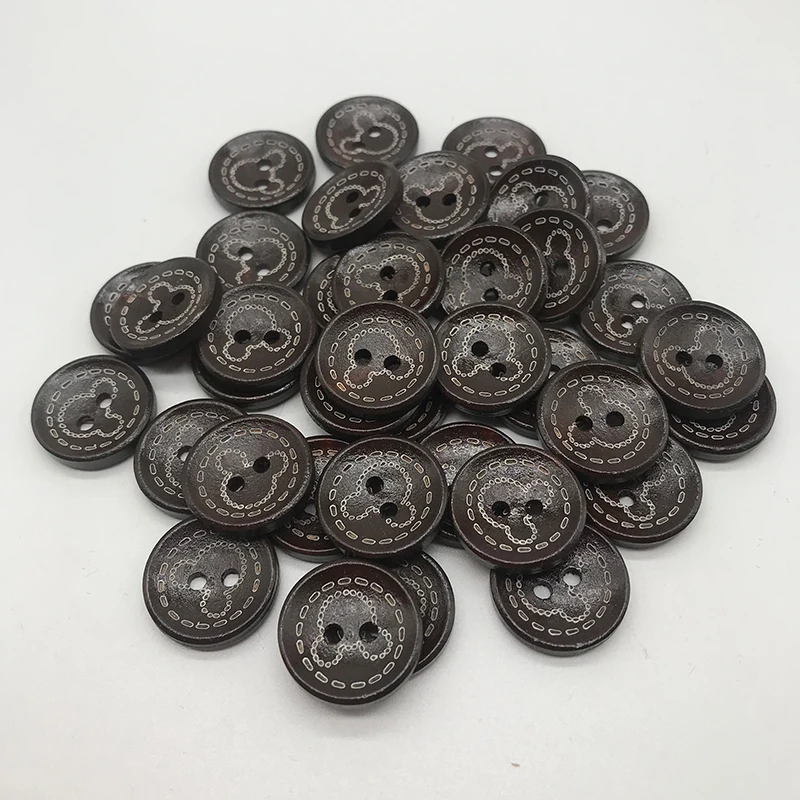 XINDONG круглая фигурка медведя деревянные швейные пуговицы для скрапбукинга кофе 2