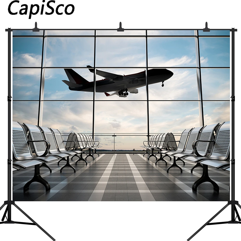 Capisco самолет взлет для зала ожидания аэропорта окно ребенок интерьер